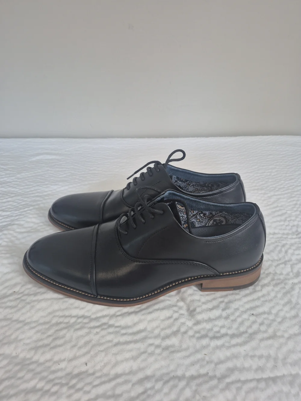 BRUNO MARC Louis 2 Mens 7 Black Cap Toe Oxford Business Formal Dress Shoes